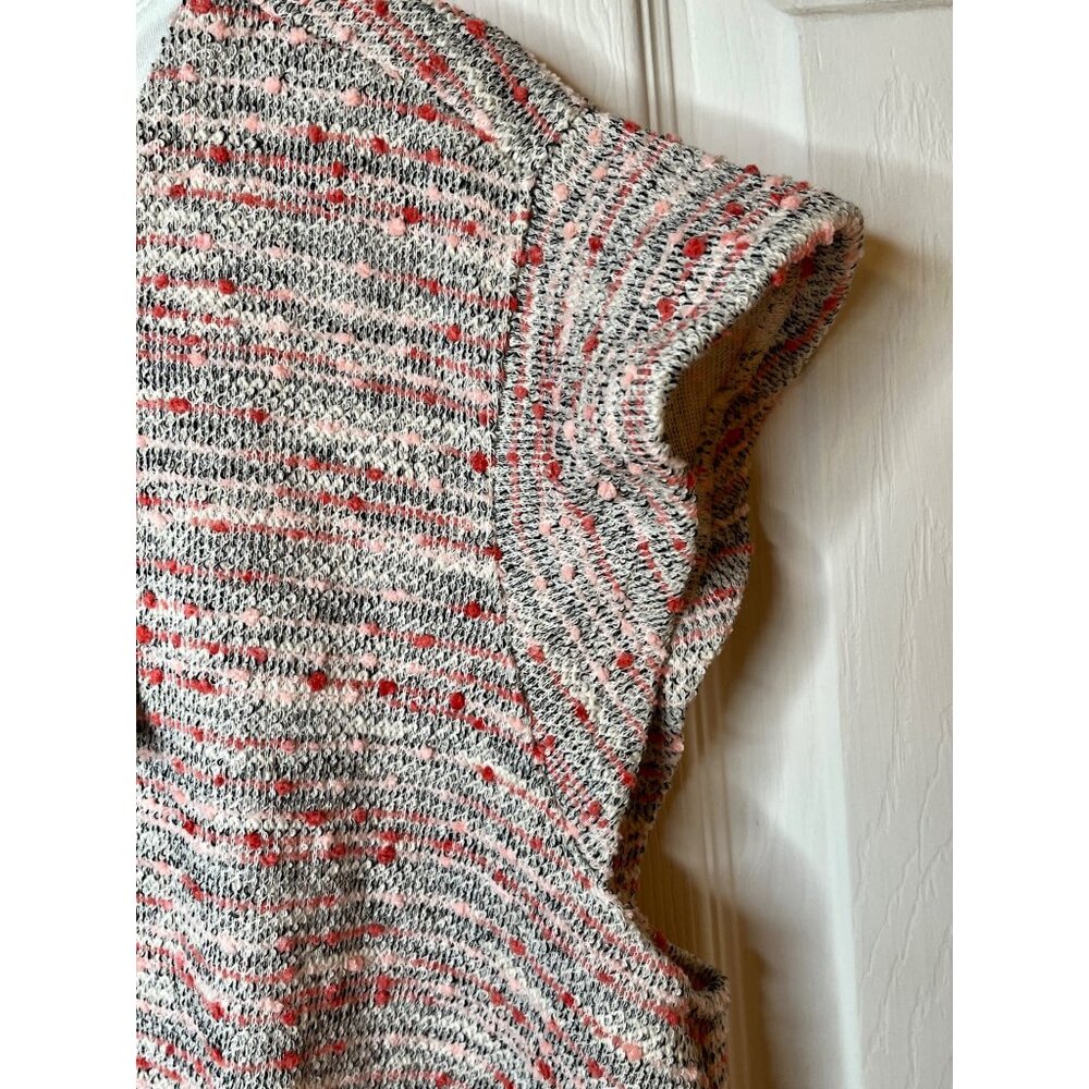 Loft Coral, Pink Boucle Knit Flutter Sleeve Shift Dress Size 24 Plus Sweater Fee - Picture 2 of 10